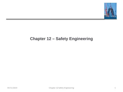 Chapter 12 – Safety Engineering 04/11/2014 Chapter