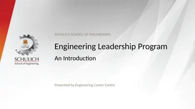 SCHULICH SCHOOL OF ENGINEERING Engineering