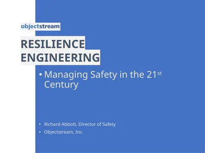 RESILIENCE ENGINEERING Managing Safety in the 21st