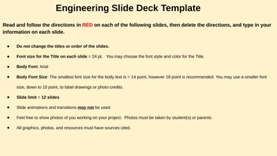Engineering Slide Deck Template Read and follow