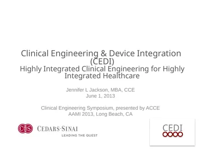 Clinical Engineering & Device Integration (CEDI)