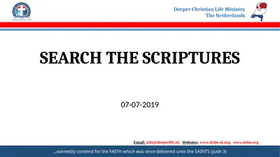 SEARCH THE SCRIPTURES 07-07-2019 RECAP OF OUR LAST