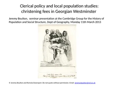 Jeremy Boulton, seminar presentation at the