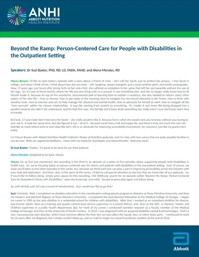 Beyond the Ramp: Person-Centered Care for People
