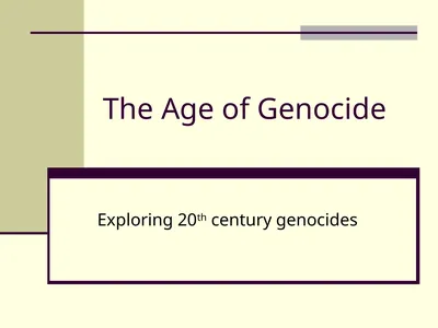 The Age of Genocide Exploring 20th century