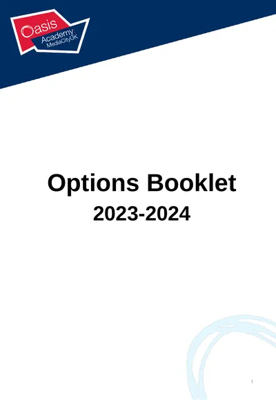 Options Booklet 2023-2024 1 2 A curriculum