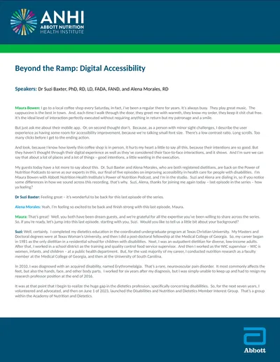 Beyond the Ramp: Digital Accessibility Speakers: