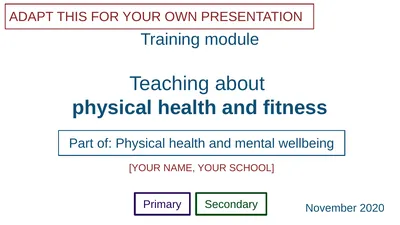Teaching about physical health and fitness Part