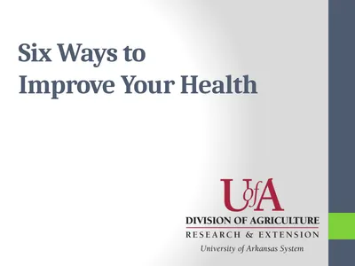 Six Ways to Improve Your Health “Health is not