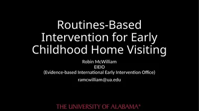 Routines-Based Intervention for Early Childhood