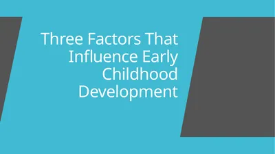 Three Factors That Influence Early Childhood