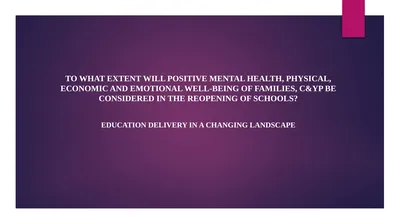To what extent will positive mental health,