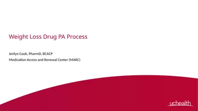 Weight Loss Drug PA Process Jerilyn Cook, PharmD,