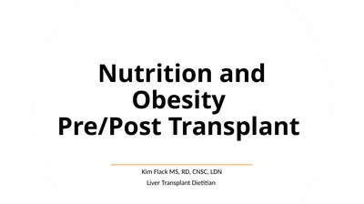 Nutrition and Obesity Pre/Post Transplant Kim