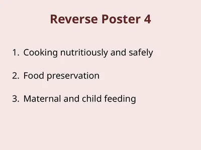 Reverse Poster 4 Cooking nutritiously and safely