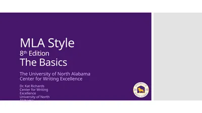 MLA Style 8th Edition The Basics The University of