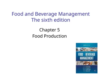 Food and Beverage Management The sixth edition