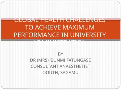 BY DR (MRS) ‘BUNMI FATUNGASE CONSULTANT