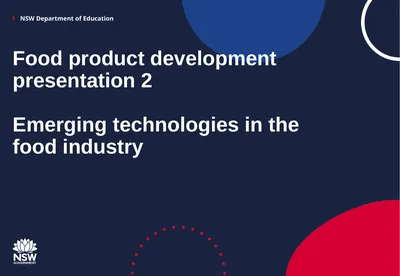 Food product development presentation 2 Emerging
