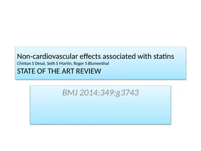 Non-cardiovascular effects associated with statins