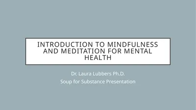 Introduction to Mindfulness and Meditation for