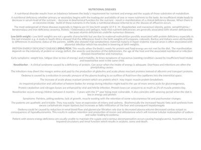 NUTRITIONAL DISEASES A nutritional disorder