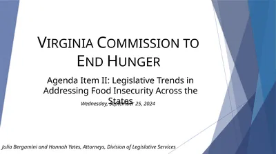 Virginia Commission to End Hunger Agenda Item II: