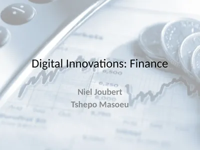 Digital Innovations: Finance Niel Joubert Tshepo