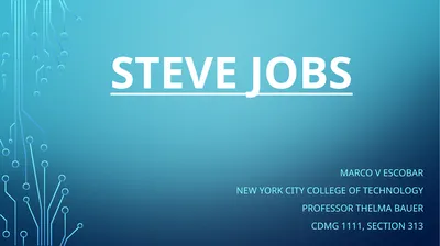 Steve Jobs Marco V escobar New York City College
