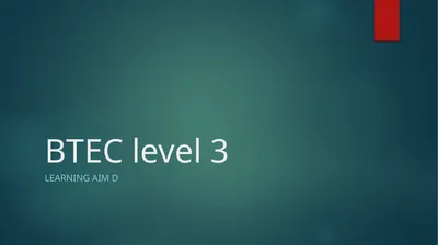 BTEC level 3 Learning Aim D Keyword URL – stands