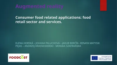 Augmented reality Consumer food related