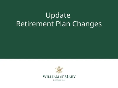 Update Retirement Plan Changes Overview Optional