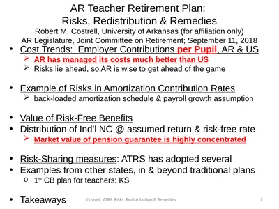 Costrell, ATRS, Risks, Redistribution & Remedies