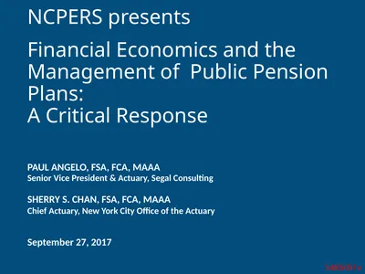 NCPERS presents Financial Economics and the