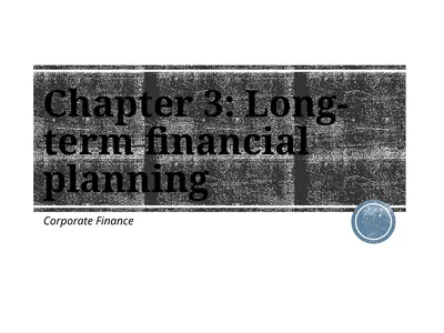 Chapter 3: Long-term financial planning Corporate