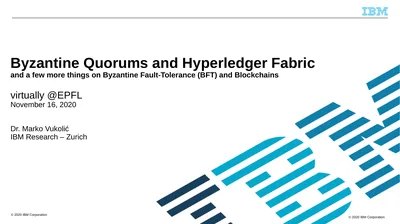 Byzantine Quorums and Hyperledger Fabric and a few