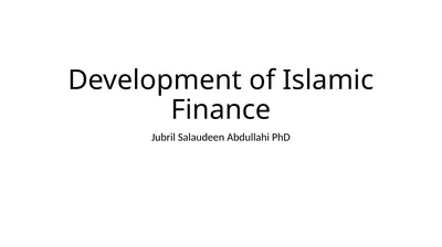 Development of Islamic Finance Jubril Salaudeen