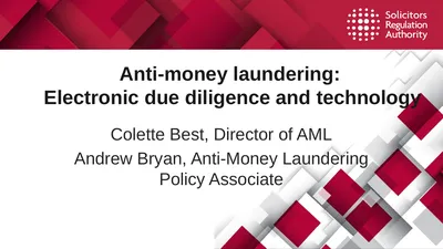 Anti-money laundering: Electronic due diligence
