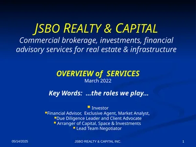 JSBO REALTY & CAPITAL Commercial brokerage,