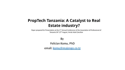 PropTech Tanzania: A Catalyst to Real Estate