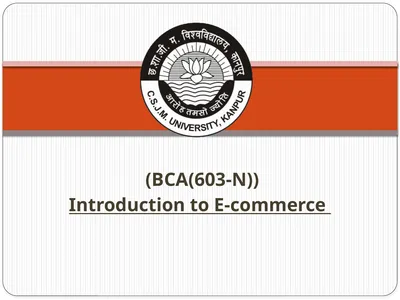 (BCA(603-N)) Introduction to E-commerce Content