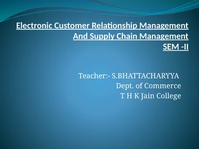 Electronic Customer Relationship Management And