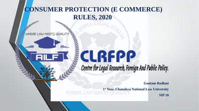CONSUMER PROTECTION (E COMMERCE) RULES, 2020