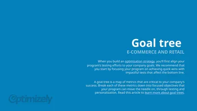 Goal tree E-COMMERCE AND RETAIL When you build an