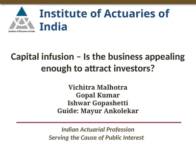 Capital infusion – Is the business appealing