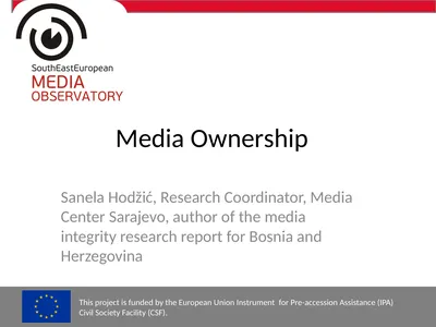 Media Ownership Sanela Hodžić, Research