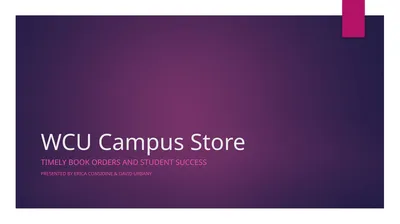 WCU Campus Store Timely Book orders and Student