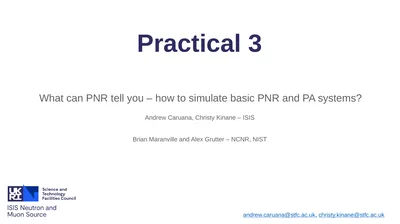 Practical 3 What can PNR tell you – how to