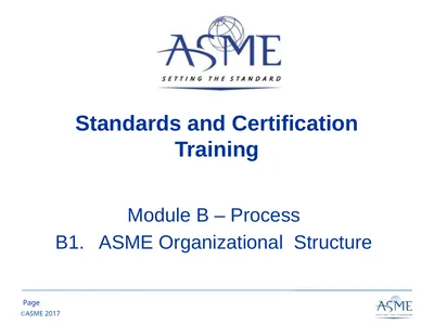 Standards and Certification Training Module B –