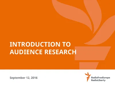 Introduction to Audience research September 12,